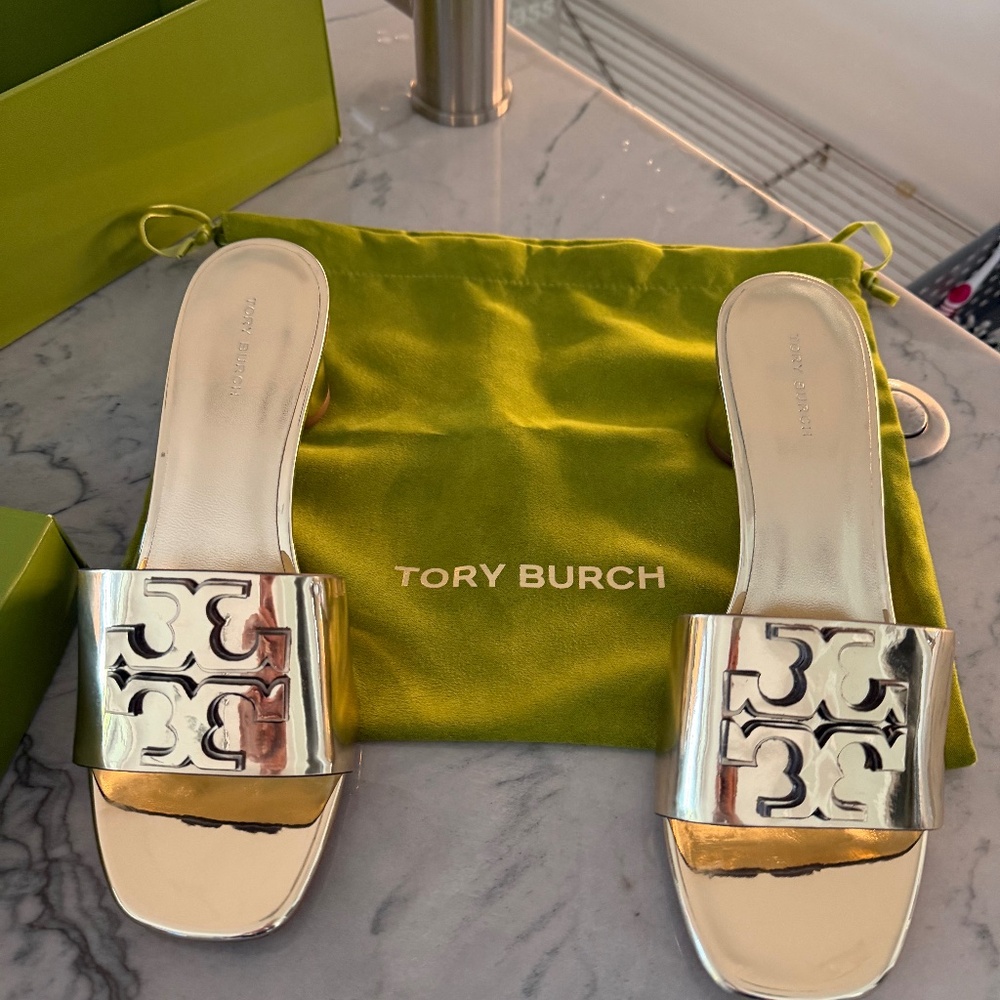 Tory Burch gold sandals